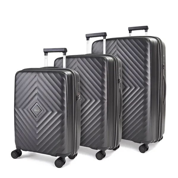 Image of Rock Luggage Infinity Charcoal Hardshell Suitcase 3Pcs Set