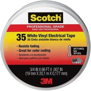 Image of Scotch Vinyl Electrical Tape White (19mm x 20 m)