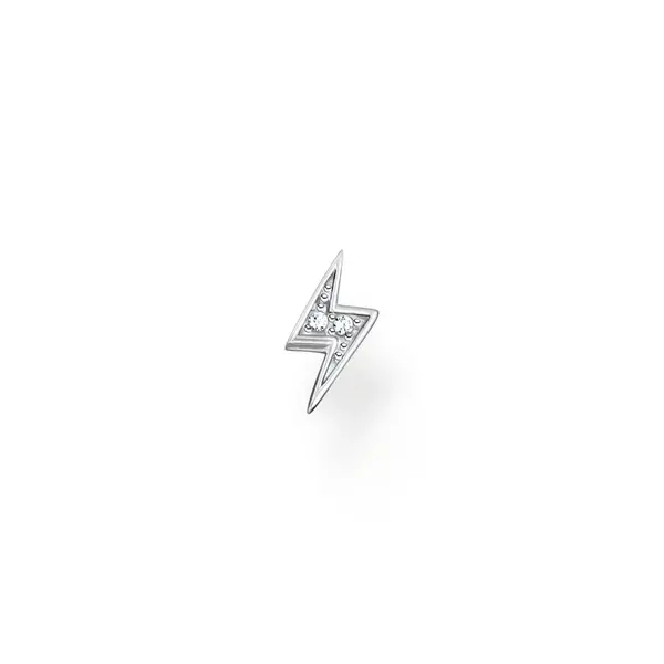 Image of Thomas Sabo Charm Club Charming Sterling Silver White Lightening Singl