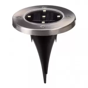 Image of SuperBright LED Solar Ground Up Light (4 Pack) White Brushed Stainless Steel