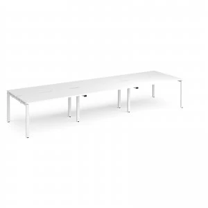 Image of Adapt II Triple Back to Back Desk s 4200mm x 1200mm - White Frame whit
