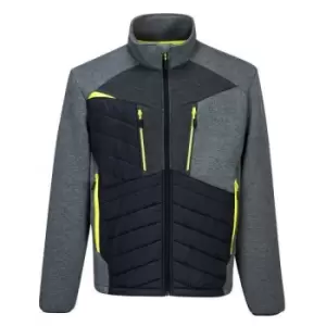 Image of Portwest Unisex Adult DX4 Baffled Jacket (S) (Grey/Black/Yellow) - Grey/Black/Yellow