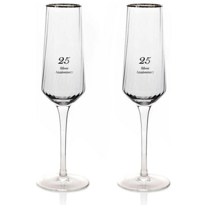 Image of Amore by Juliana Amore by Juliana Set of 2 25th Anniversary Flute Glasses