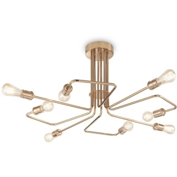 Image of Ideal Lux Triumph - 8 Light Multi Arm Ceiling Light Antique Brass