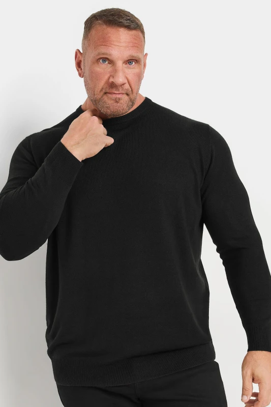 Image of BadRhino Crew Neck Knitted Jumper Black