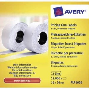 Image of Avery-Zweckform Price labels PLP1626 Permanent Label width: 26mm Label height: 16mm White 12000 pc(s)