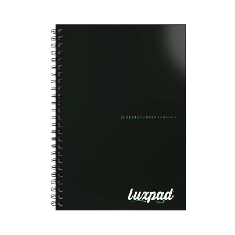 Image of Silvine Silvine Luxpad Recycled Twin Wire Hardback Notebook A5 140 Page Ruled 100% Recycled Paper Black (Pack 5) - THBPINA5RE THBPINA5RE