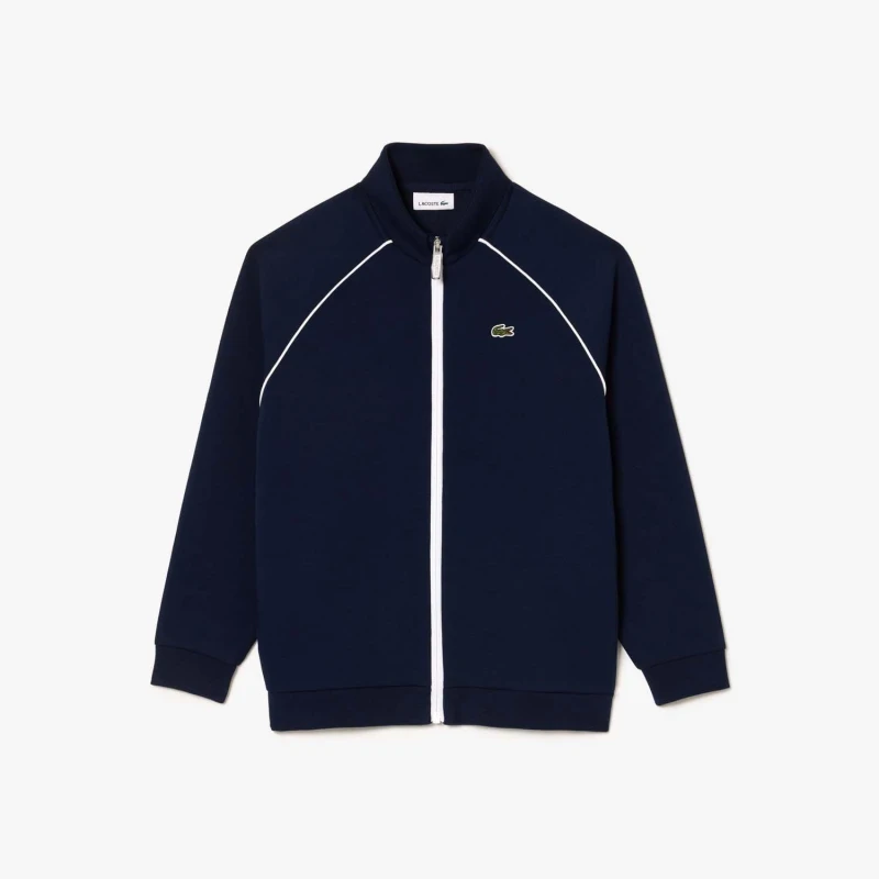 Image of Lacoste Paris Contrast Detail Zip-Up Sweatshirt - Blue Blue 4