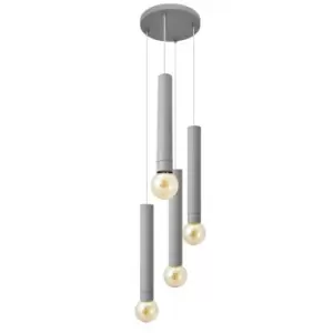 Image of Tuba Cluster Pendant Ceiling Light Grey 30cm