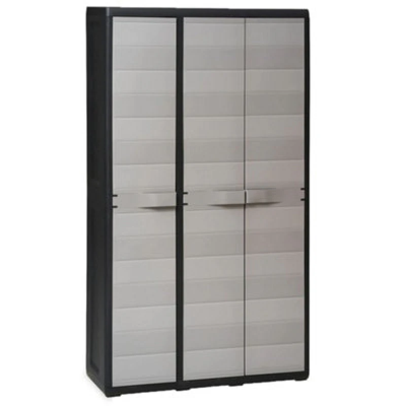 Image of Vidaxl Garden Storage Cabinet With 4 Shelves Black And Grey