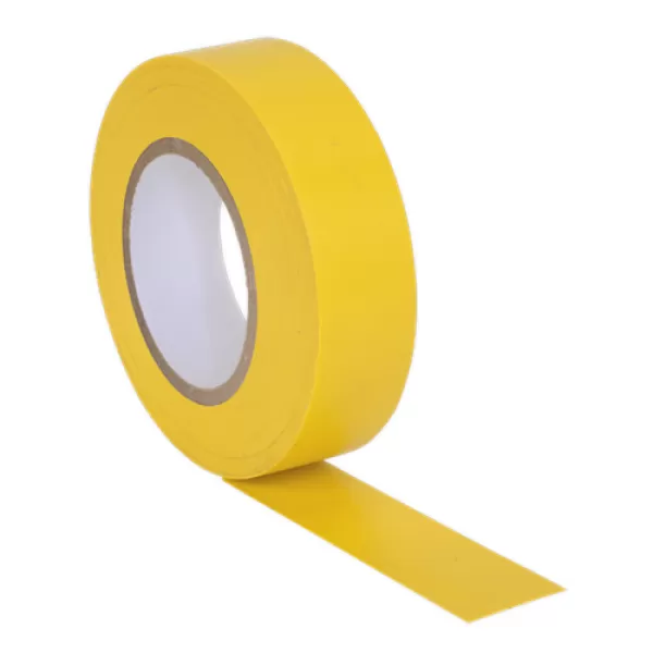 Image of Genuine SEALEY ITYEL10 PVC Insulating Tape 19mm x 20mtr Yellow Pack of 10
