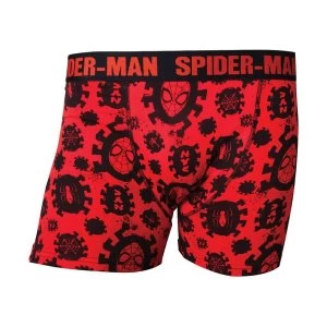 Image of Marvel Comics - Spider-Man All-Over Print Mens Small Boxer Shorts - Red/Black