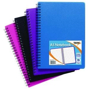 Image of Sundry A5 Wiro Polypropylene Notebook Pack of 5 301472