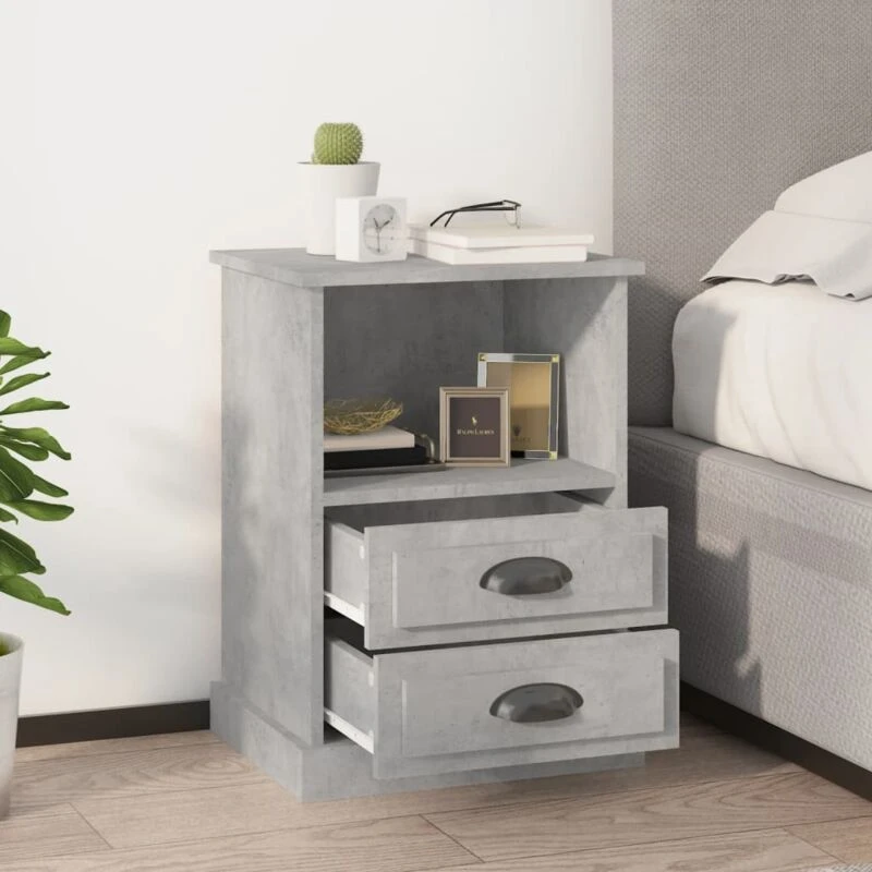 Image of VIDAXL Bedside Cabinets 2 pcs Concrete Grey 43x36x60cm Vidaxl 8720845792275