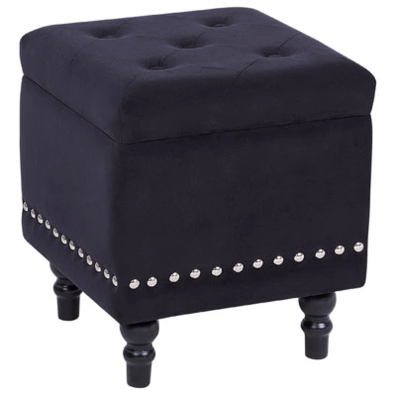 Image of Beliani Storage Pouffe Loretto Velvet Black