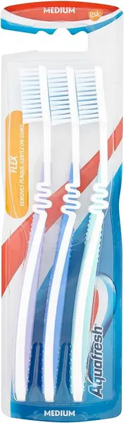 Image of Aquafresh Flex Medium Toothbrush 3 Pack