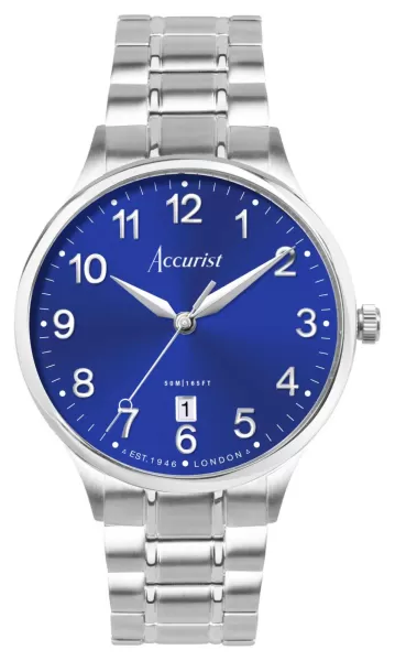 Image of Accurist 73003 Classic Mens Blue Dial Stainless Steel Watch