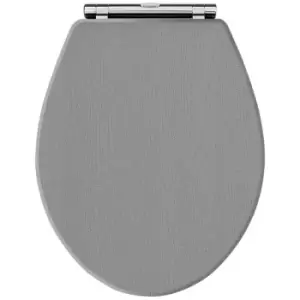 Image of Hudson Reed - Richmond Soft Close Toilet Seat Chrome Hinges - Storm Grey