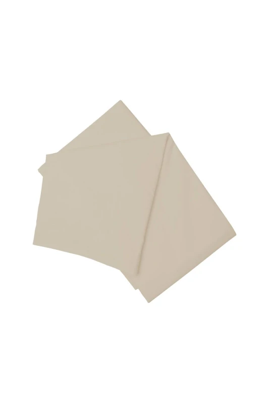 Image of Belledorm Easy Care 200 Thread Count Cotton Polyester Percale Flat Sheet in Beige Size: Single Beige Unisex Single