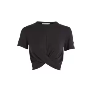Image of Calvin Klein Jeans Twisted Cropped Top - Black