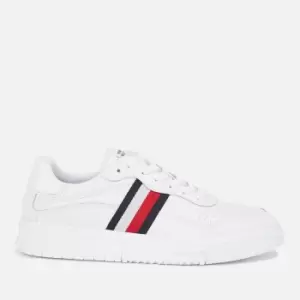 Image of Tommy Hilfiger Mens Supercup Stripes Leather Trainers - UK 8