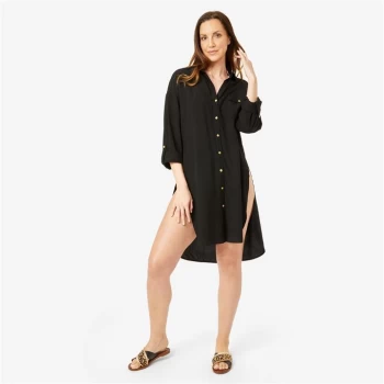 Image of Biba Kaftan Shirt Dress - Black