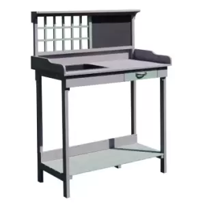 Image of Homcom Outdoor Potting Table Bench Workstation Planting Wood Shelves