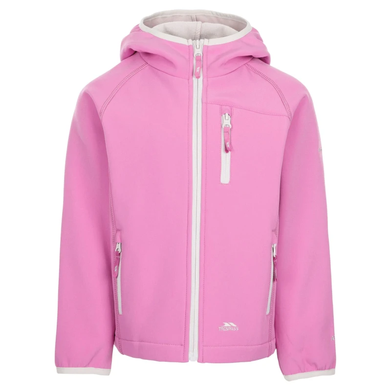 Image of Trespass Kian Softshell Jacket in Pink Size: 11-12 Years Pink Unisex 11-12 Years