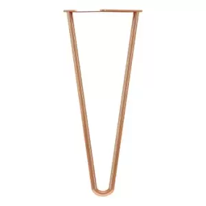 Image of Rothley 350Mm 2 Pin Hairpin Leg Polished Copper Set Of 4