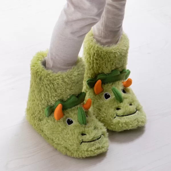 Image of totes Kids Dino Boot Slippers Green