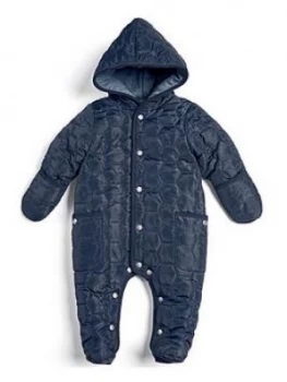 Image of Mamas & Papas Quilted Pramsuit Baby Boys