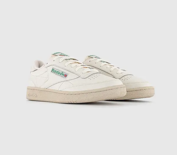 Image of Reebok Club C 1985 TV Trainers Chalk Paper White Green, 4