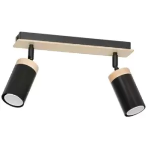 Image of Emibig Elba Black Twin Ceiling Spotlight 2x GU10