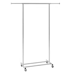 Image of VEVOR Clothes Rack with Wheels, Heavy Duty Clothing Garment Rack with Hanging Rod and Bottom Storage Area, Adjustable Length Clothing Rack, 2 Lockable