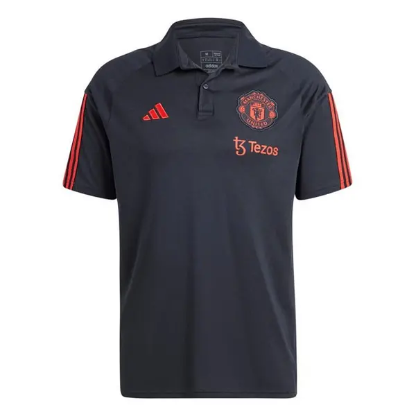 Image of adidas Manchester United Training Polo Shirt 2023 2024 Adults S Black 37646503350