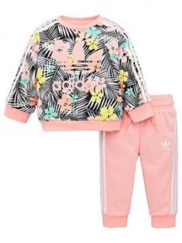 Image of Adidas Originals Childrens Crew Neck Tracksuit - Black