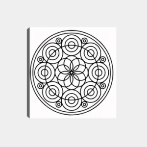 Image of MANDALA45 White Black Decorative Canvas Painting
