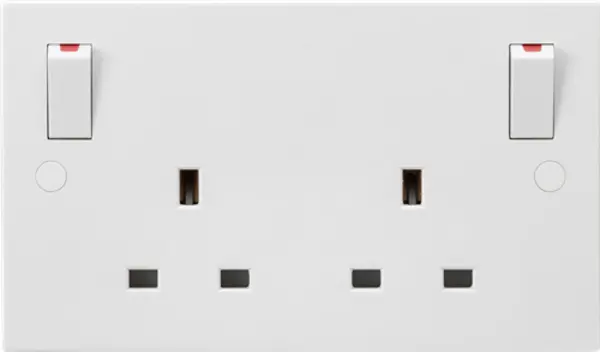 Image of KnightsBridge 13A 2G DP Switched Socket w/outboard rockers SN9001