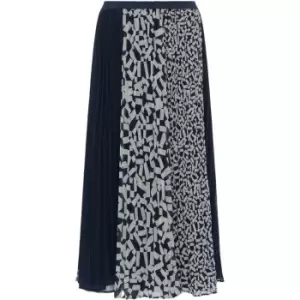 Image of French Connection Helena Pleated Panel Skirt - Blue