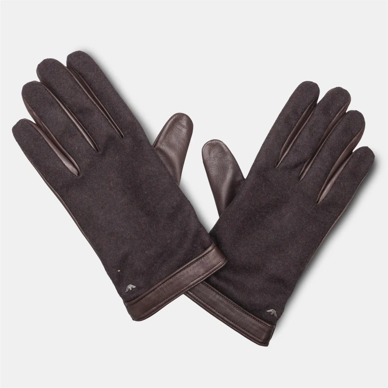 Image of Emporio Armani Leather Gloves Black male XL