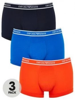 Image of Emporio Armani 3 Pack Trunks Navy/Blue/Red Size S Men