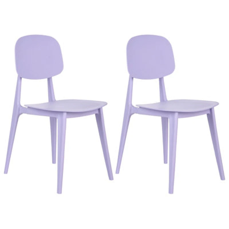 Image of Beliani Set Of 2 Garden Chairs Kattavia Violet