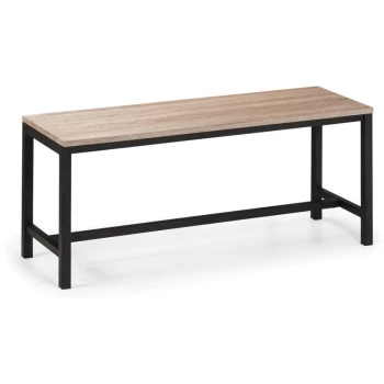 Image of Sonoma Oak Metal Frame Dining Room Bench - Libbie