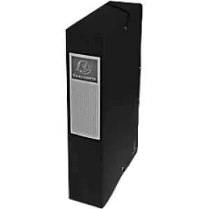 Image of Exacompta Filing Box 50601E A4 Black Glossy Card 25 x 33cm Pack of 8