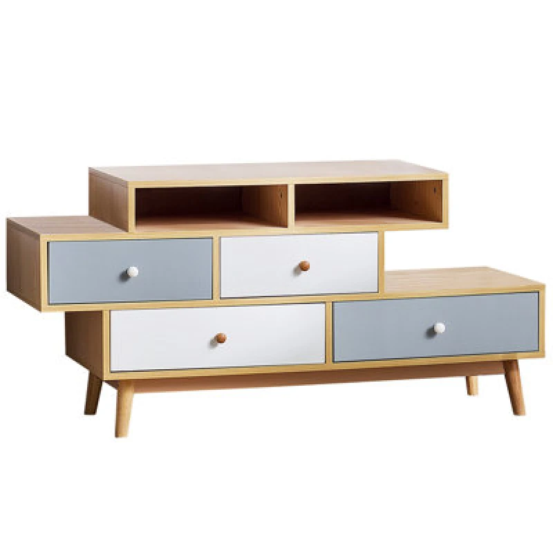 Image of Beliani 4 Drawer Chest Irvine Brown/ White