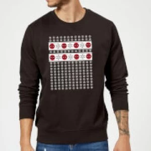 Image of Marvel Deadpool Christmas Snowflakes Black Christmas Sweatshirt - M - Black