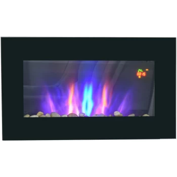 Image of Homcom - 1000W/2000W Electric Wall Fireplace LED Flame Effect Timer Remote Heater
