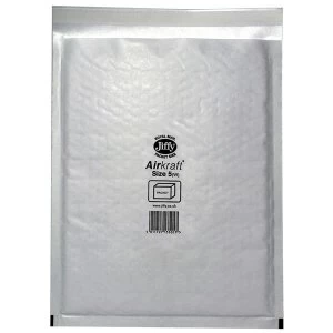 Image of Jiffy Airkraft Size 5 Postal Bags Bubble lined Peel and Seal 260x345mm White 1 x Pack of 50 Bags