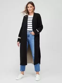 Image of Barbour Barbour Coretta Knitted Cardigan - Black / Beige, Black, Size S, Women