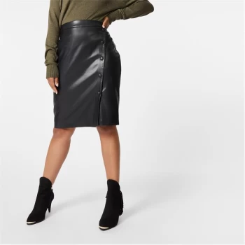 Image of Biba BIBA PU Midi Skirt - Black